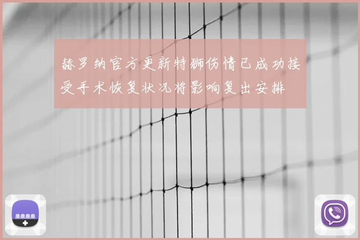 赫罗纳官方更新特狮伤情已成功接受手术恢复状况将影响复出安排